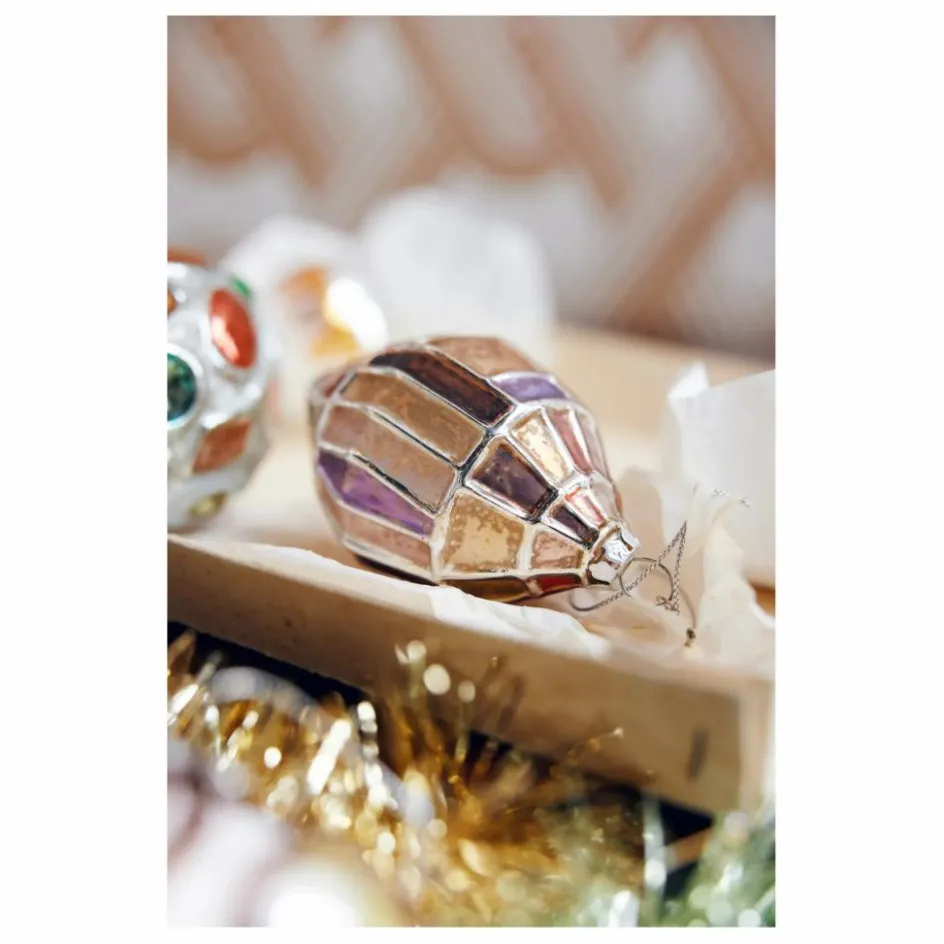 Boule de Noël ovale en verre Enfant Décoration De Fête