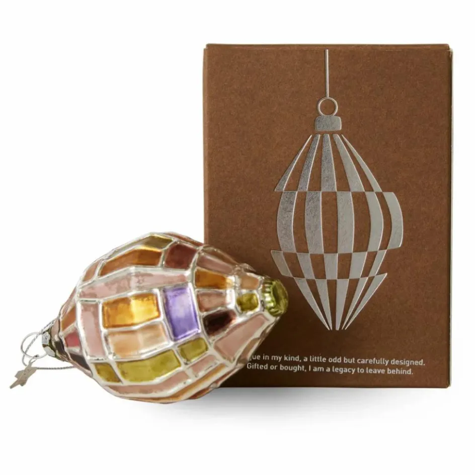 Boule de Noël ovale en verre Enfant Décoration De Fête