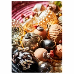 Enfant Madam Stoltz Décoration De Fête*Boules de Noël en terre cuite - Set de 2
