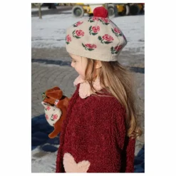Sale Konges Sløjd Béret Belou Roses Coton Bio | Ecru