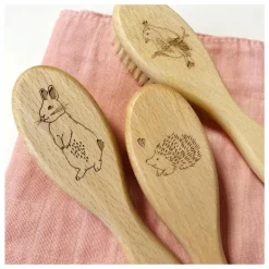 Outlet Barnabé aime le café Brosse à cheveux hérisson en et poils de soie Hêtre