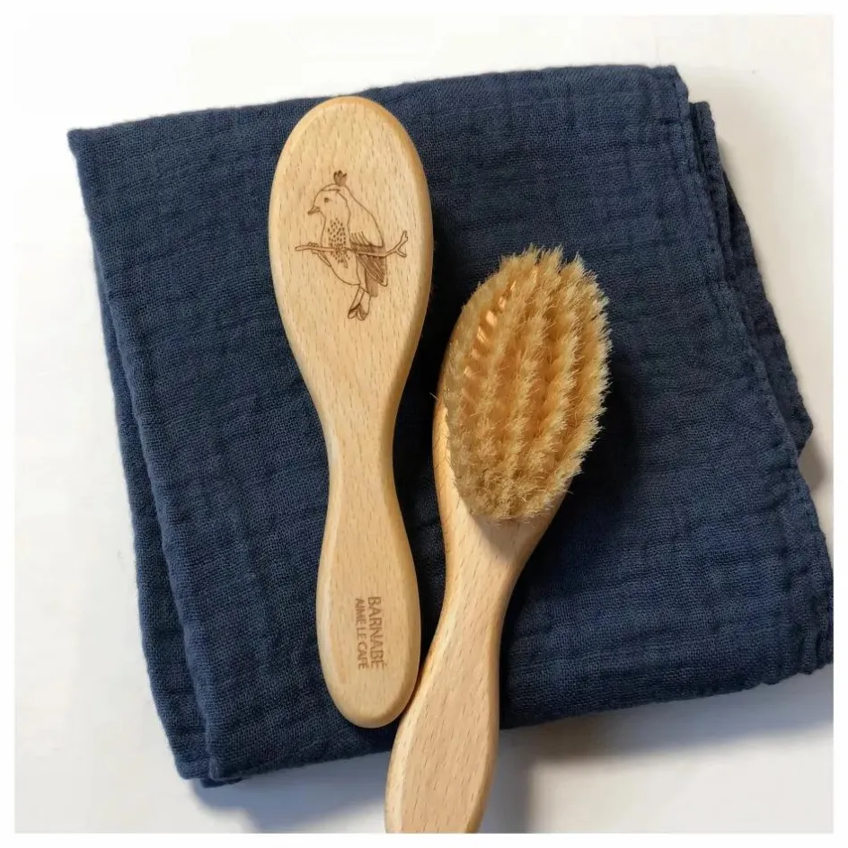 Hot Barnabé aime le café Brosse à cheveux oiseau en et poils de soie Hêtre
