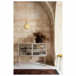 Outlet Ferm Living Buffet Haze, en verre strié et métal | Beige