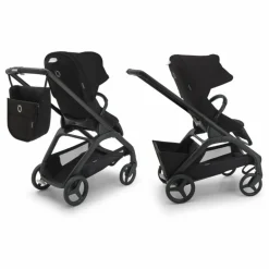 Bugaboo Dragonfly Poussette citadine complète châssis noir | Vert forêt
