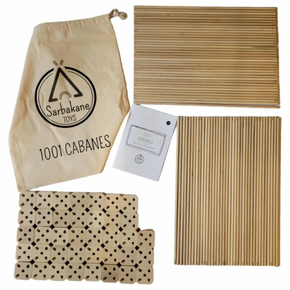Discount Sarbakane Cabane à construire - Pack Castor - 111 pièces Bois clair
