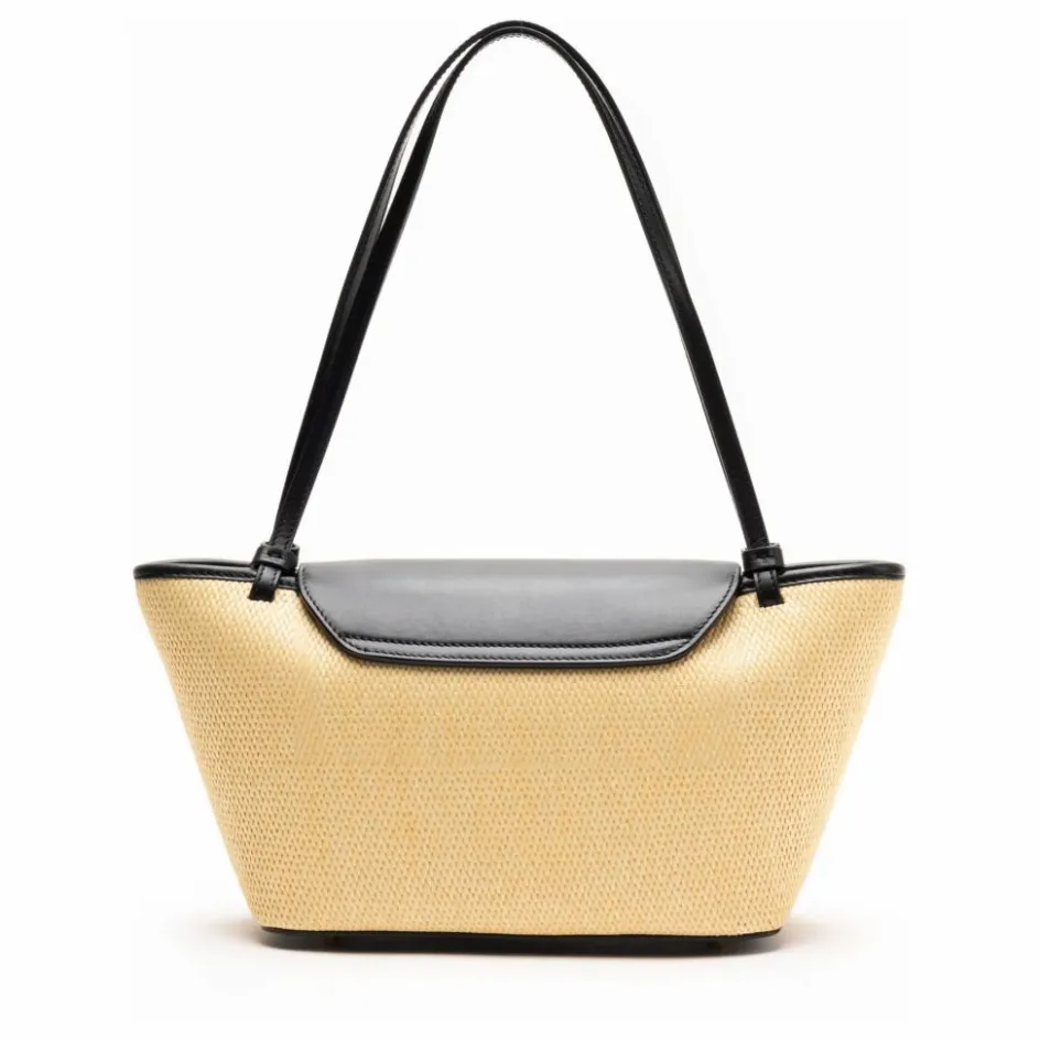 Elleme Cabas Courrier Raphia et Cuir ||Femme Cabas