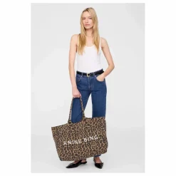 Discount Anine Bing Cabas Leo Léopard | Marron