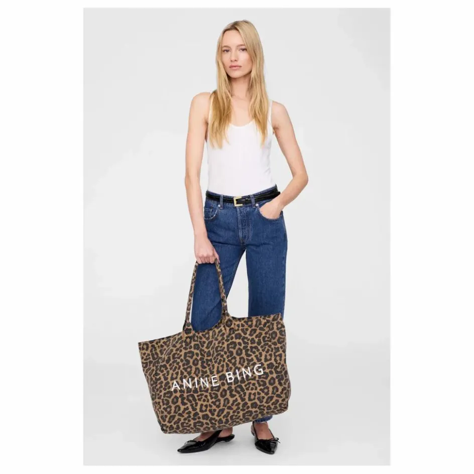 Discount Anine Bing Cabas Leo Léopard | Marron