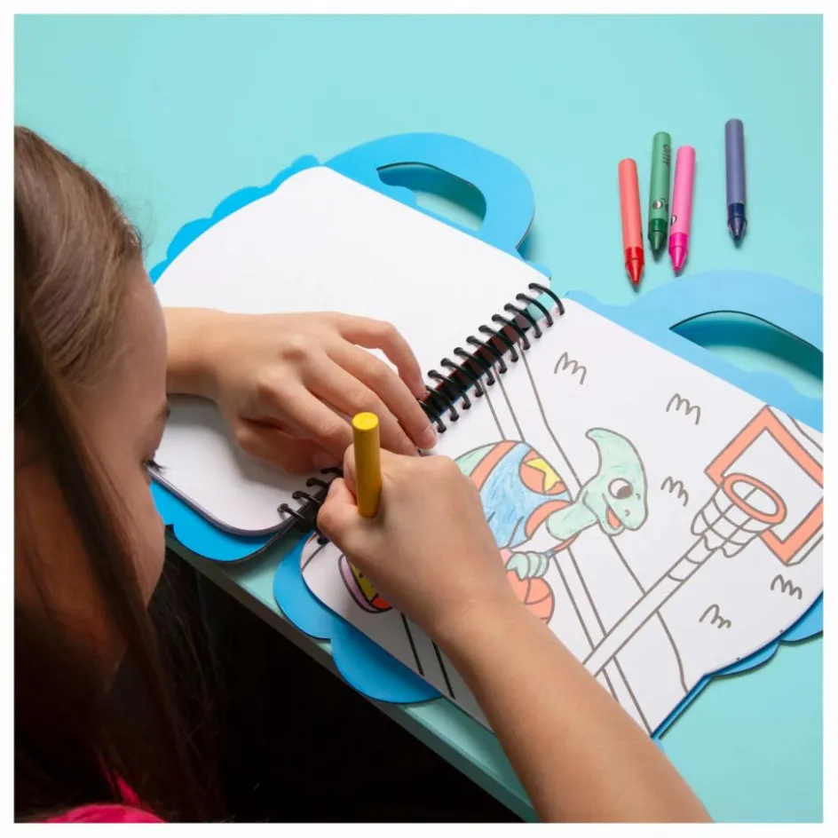 Omy Cahier de coloriage avec stickers Dino| Loisirs Créatifs