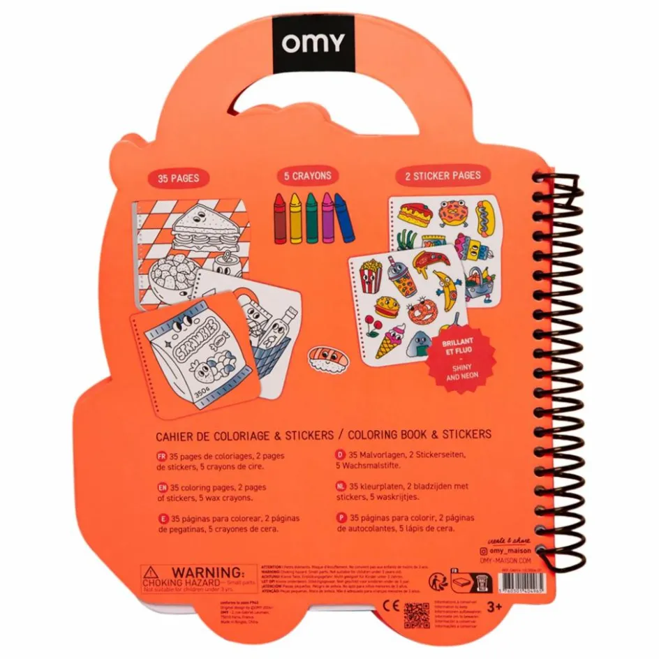 Best Omy Cahier de coloriage avec stickers Yummy Orange