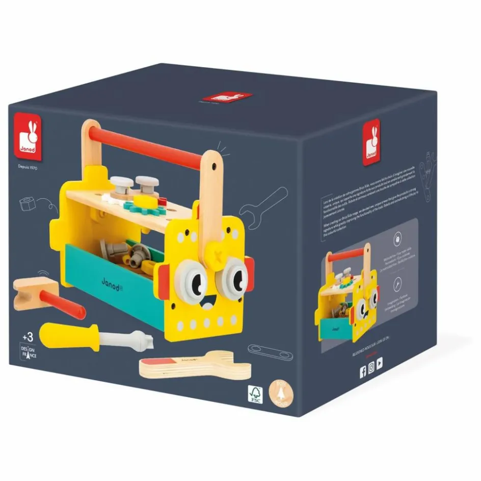 Janod Caisse à outils Robot Brico'Kids| Bricolage