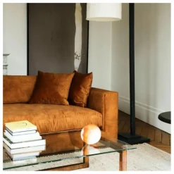 Clearance Panac Edition Canapé 3 places Bellechasse light en velours gratté - 240 cm | Cognac