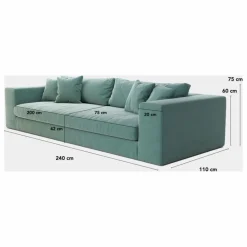 Best Panac Edition Canapé 3 places Bellechasse light en bouclette - 240 cm | Off-White