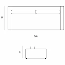 Best Panac Edition Canapé 3 places Bellechasse light en bouclette - 240 cm | Off-White
