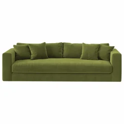 Best Panac Edition Canapé 3 places Bellechasse light en velours brut - 240 cm | Vert mousse
