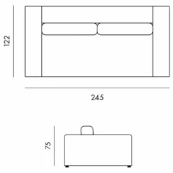 Panac Edition Canapé 3 places Bellechasse en velours gratté - 245 cm || Canapés, Fauteuils