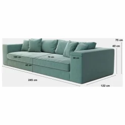 Panac Edition Canapé 3 places Bellechasse en velours gratté - 245 cm || Canapés, Fauteuils