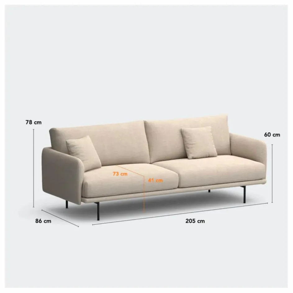 Panac Edition Canapés, Fauteuils*Canapé 3 places Isly en velours gratté - 205 cm |