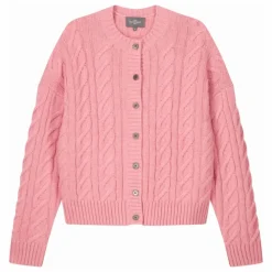 Outlet Bompard Cardigan Ample Maxi Torsades Cachemire | Rose bonbon