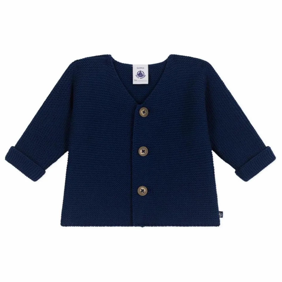Online Petit Bateau Cardigan Barby Coton Bio | Bleu marine