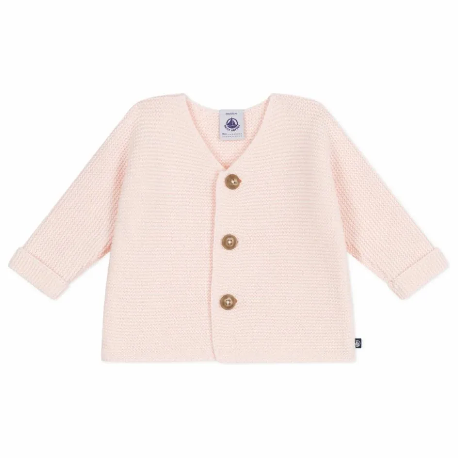 Discount Petit Bateau Cardigan Barby Coton Bio | Rose poudré