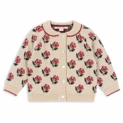 Konges Sløjd Cardigan Belou Roses Laine ||Enfant Pulls, Gilets|Pulls, Gilets
