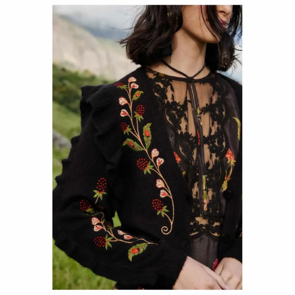 Outlet Cardigan Berry Brodé | Femme Pulls, Gilets