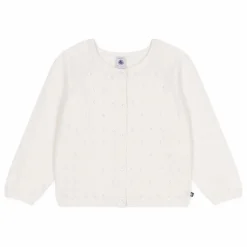Outlet Petit Bateau Cardigan Botricot Coton Bio | Blanc