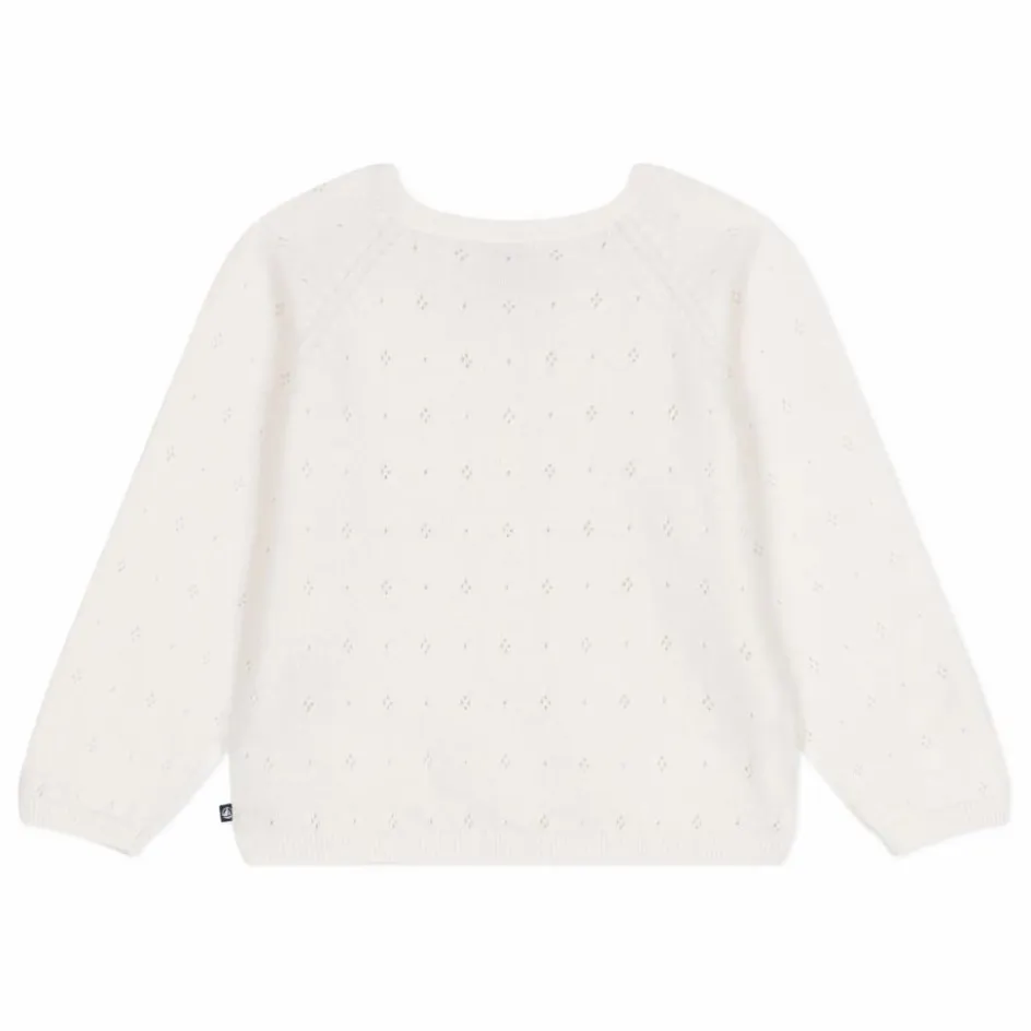 Outlet Petit Bateau Cardigan Botricot Coton Bio | Blanc
