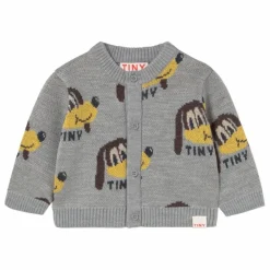 Clearance Tinycottons Cardigan Chiens Laine | Gris