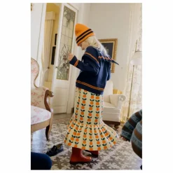Outlet Tinycottons Cardigan Col Carré Rayé Laine | Bleu marine