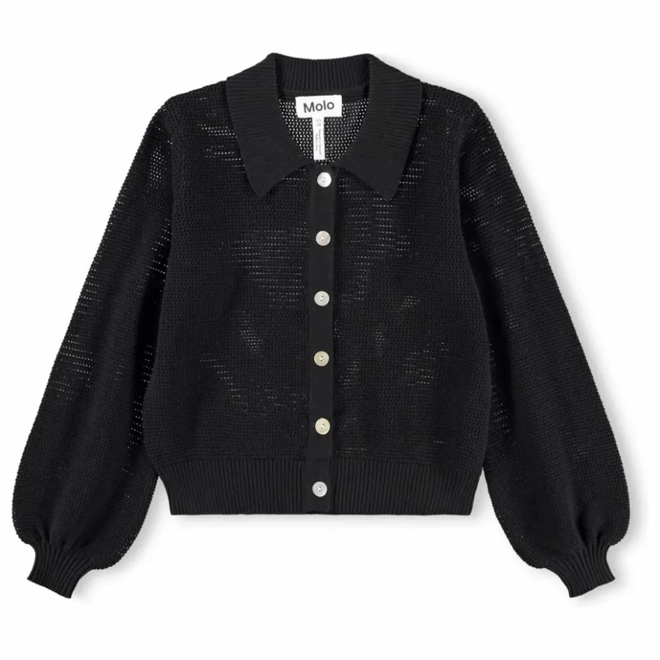 Outlet Molo Cardigan Col Polo Guida Coton Bio | Noir