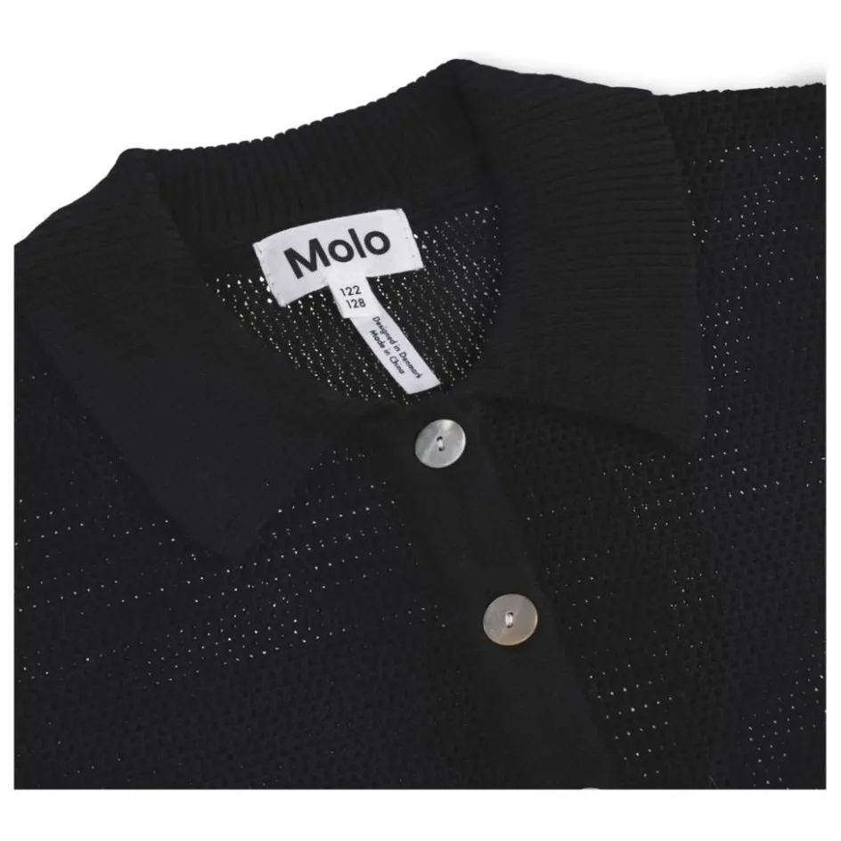 Outlet Molo Cardigan Col Polo Guida Coton Bio | Noir