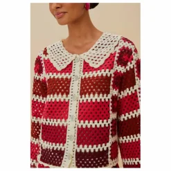 Farm Rio Cardigan Colorful Crochet Tiles ||Femme Pulls, Gilets
