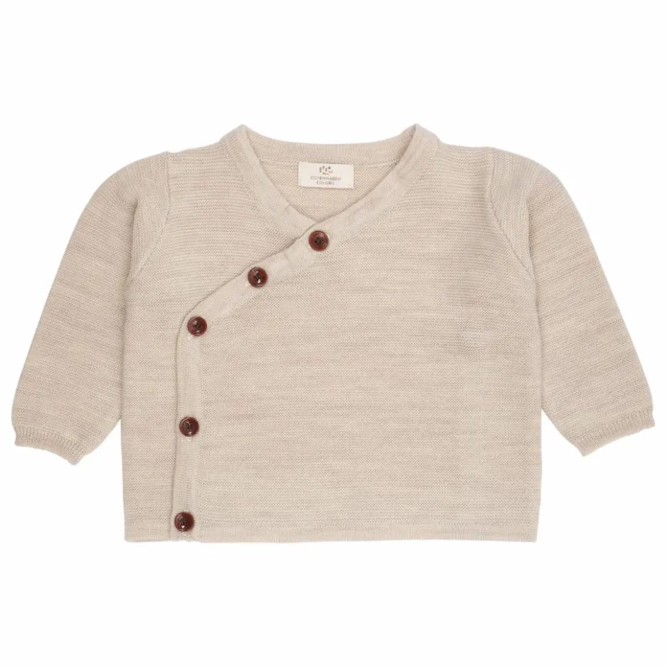 Hot Copenhagen Colors Cardigan Croisé Laine Mérinos | Beige chiné
