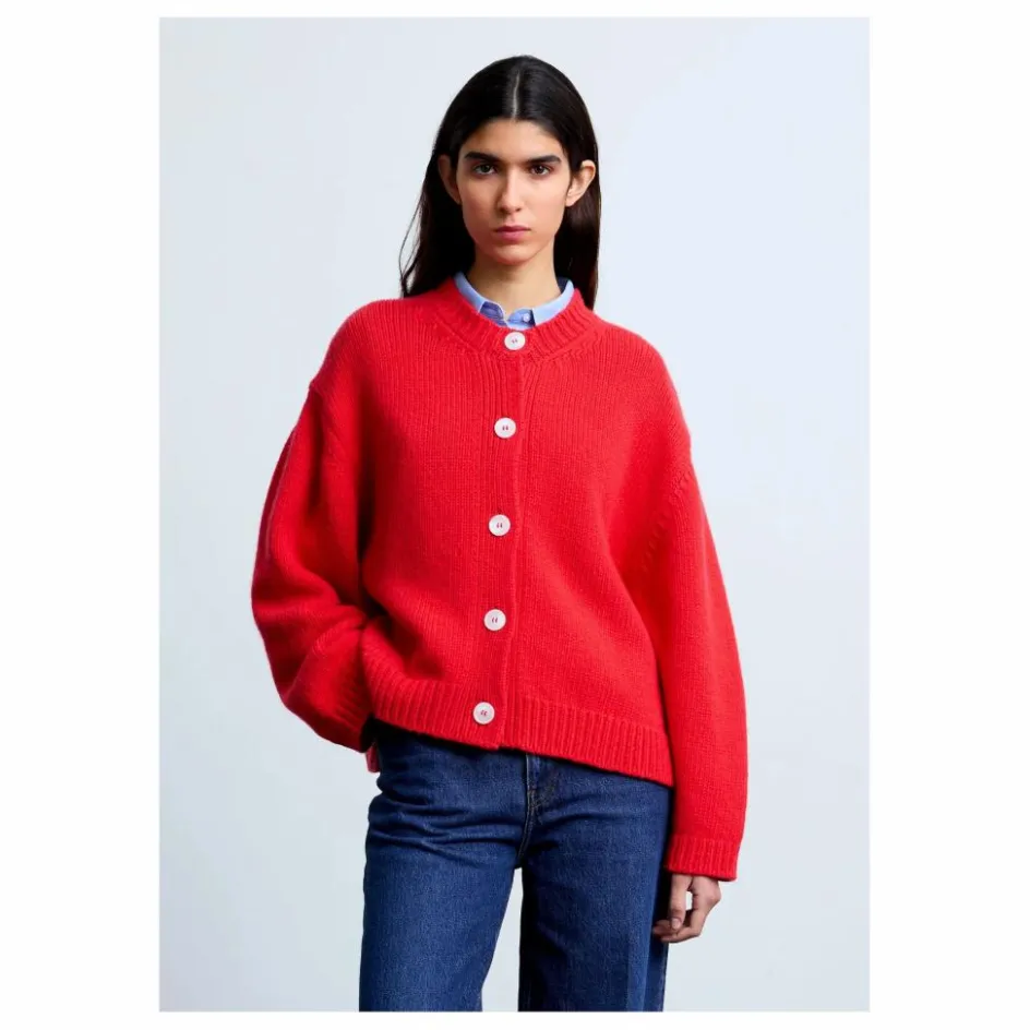 Online Surprise Paris Cardigan Emma Laine Mérinos et Cachemire | Rouge