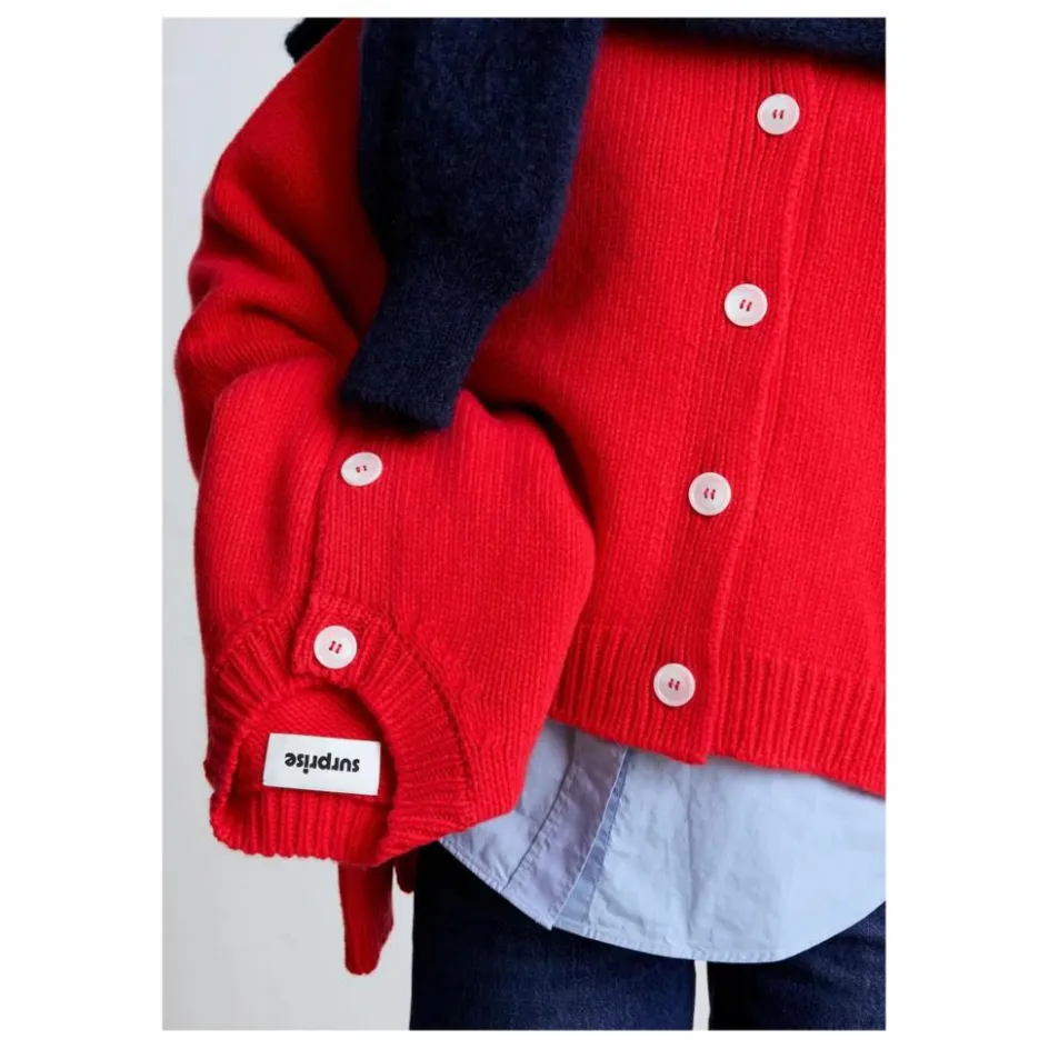 Online Surprise Paris Cardigan Emma Laine Mérinos et Cachemire | Rouge