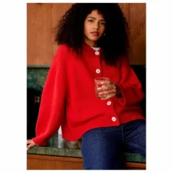 Online Surprise Paris Cardigan Emma Laine Mérinos et Cachemire | Rouge
