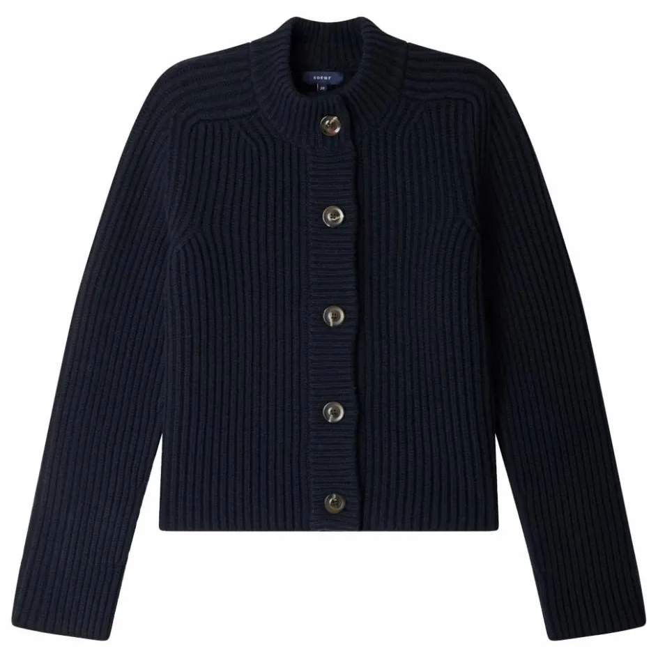 Outlet Soeur Cardigan Flaubert Laine Mérinos | Bleu marine