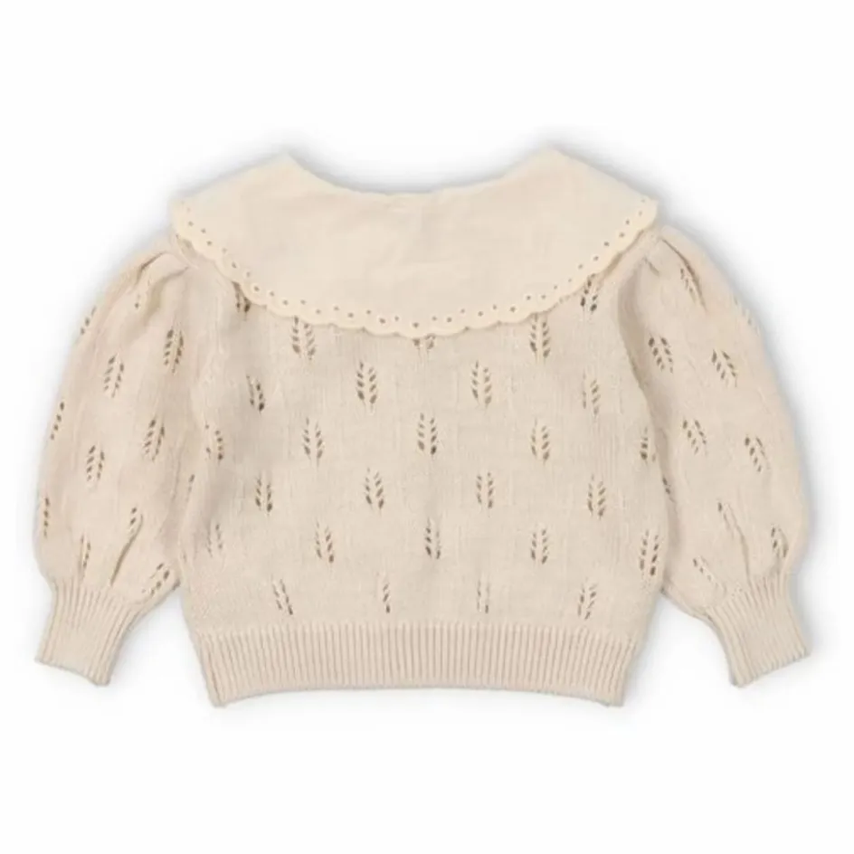 the new society Cardigan Fleurs Col Dentelle Marina Baby Coton Bio || Pulls, Gilets