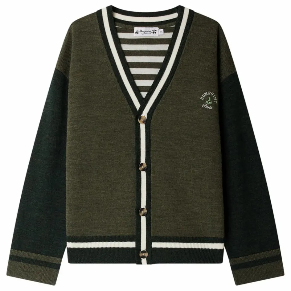 Clearance Bonpoint Cardigan Julian Laine | Vert kaki
