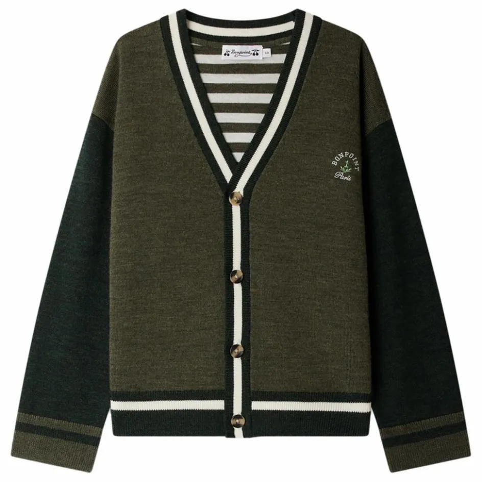 Clearance Bonpoint Cardigan Julian Laine | Vert kaki