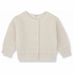Hot 1+ in the family Cardigan Malene Mini Laine Mérinos | Ecru