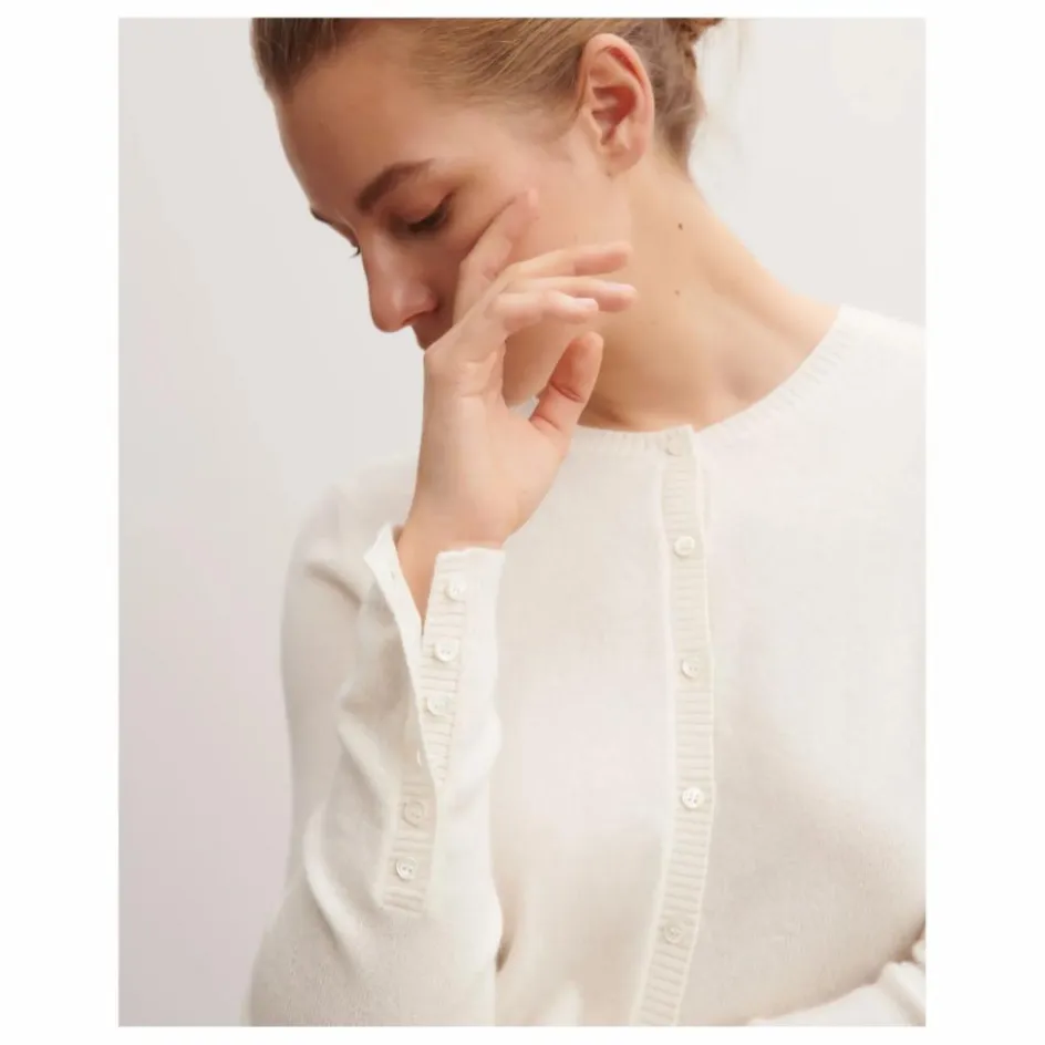 Outlet Bompard Cardigan Manches Boutonnées Cachemire | Crème