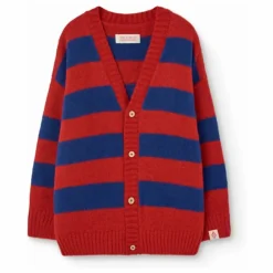 Clearance The Animals Observatory Cardigan Racoon Coton Bio | Rouge