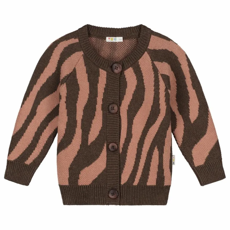 Enfant Yuki Pulls, Gilets*Cardigan Raglan Zèbre Coton Bio |