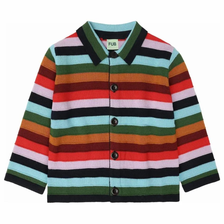 Enfant FUB Pulls, Gilets*Cardigan Rayé Laine de Mérinos |