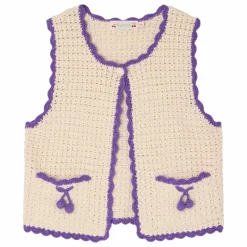 Cardigan Sans Manches Laila Cerises | Enfant Pulls, Gilets|Pulls, Gilets