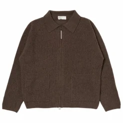 Sale Universal Works Cardigan Zippé | Marron