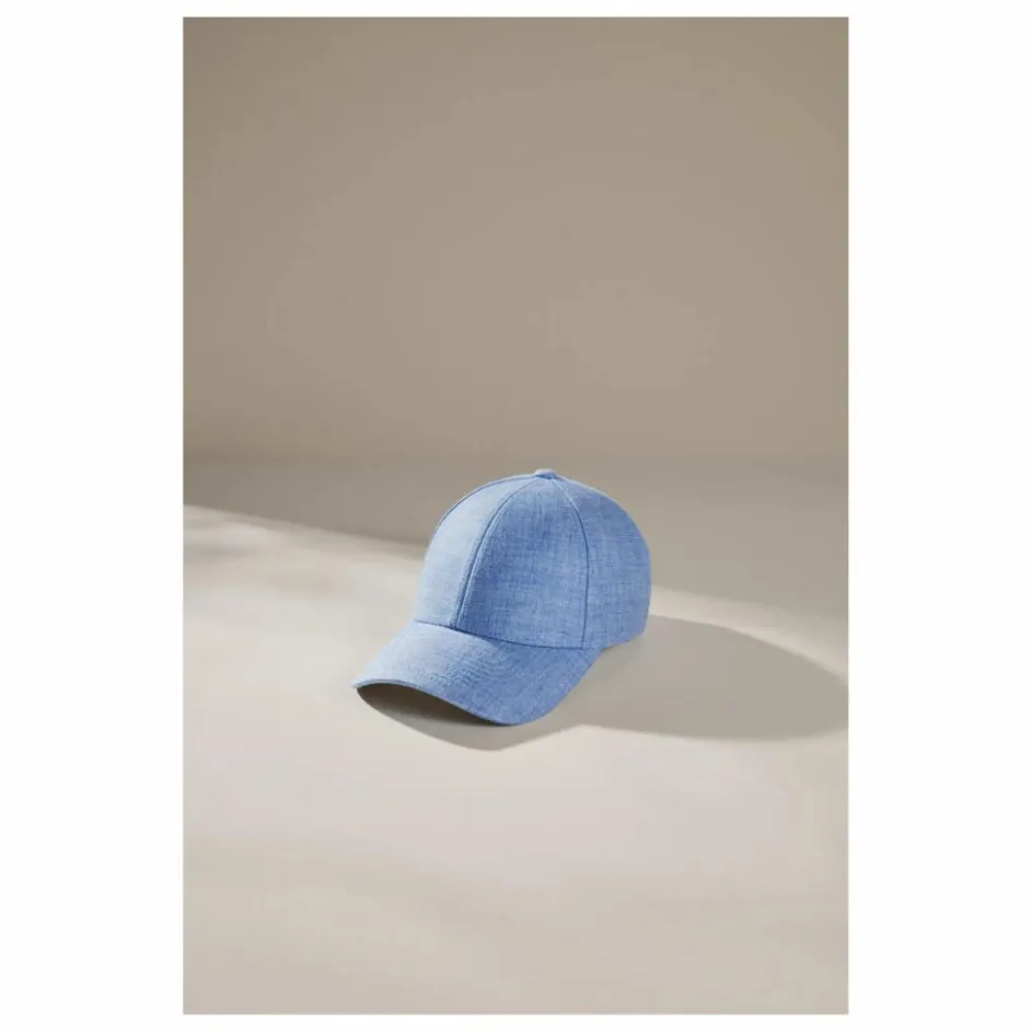 Hot Varsity Headwear Casquette Lin | Bleu azur